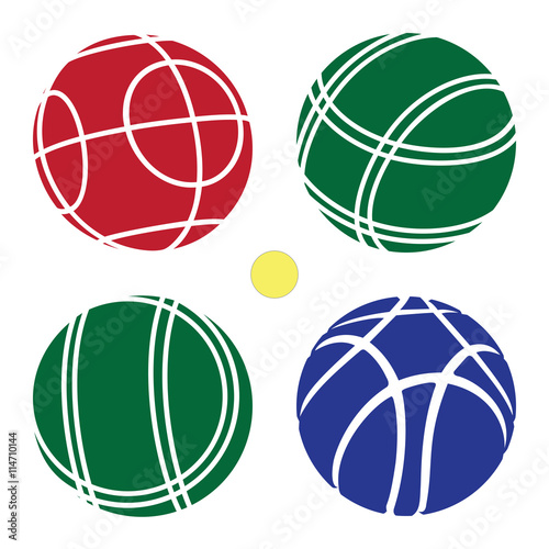 Bocce Ball color Set Icon -  Petanque Vector