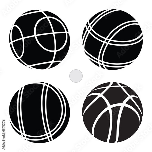 Bocce Ball Set Icon -  Petanque Vector