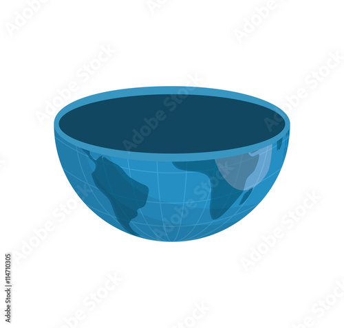 Earth concept represented by haf of planet icon. isolated and flat illustration 