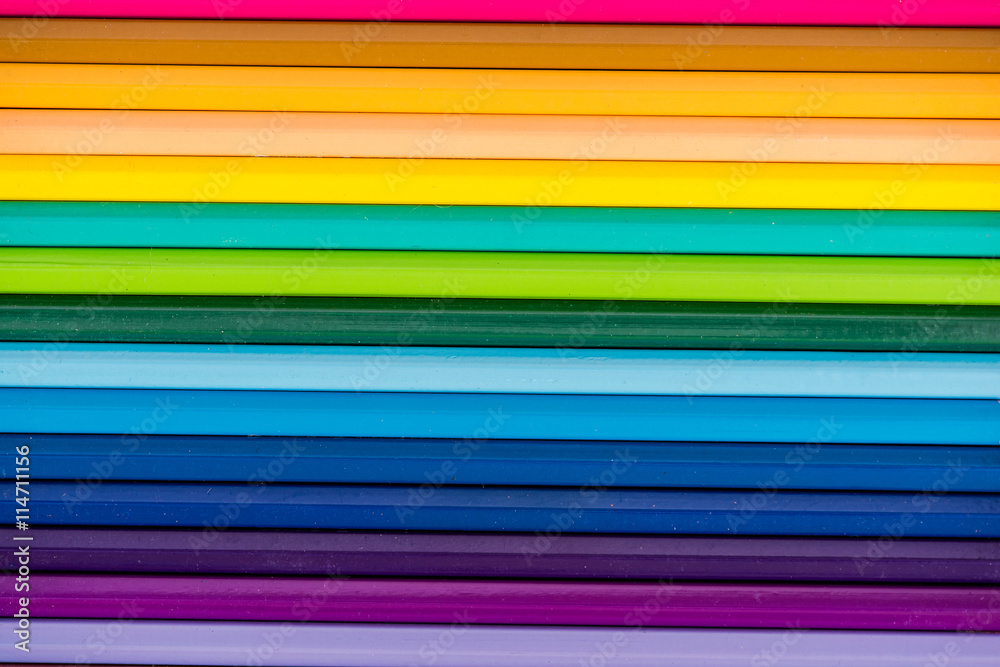 rainbow pencils lined up