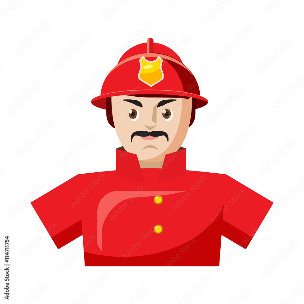 Fireman icon in cartoon style