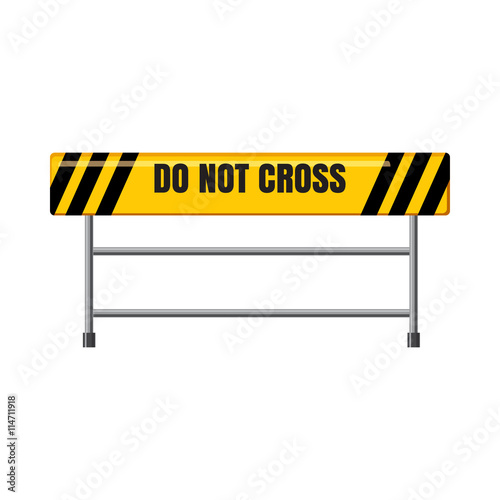 Do not cross traffic barrier icon, cartoon style © ylivdesign