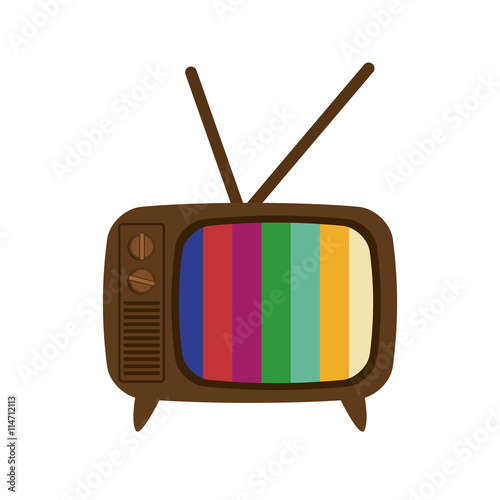 Retro and vintage technology concept represented by tv icon. isolated and flat illustration 