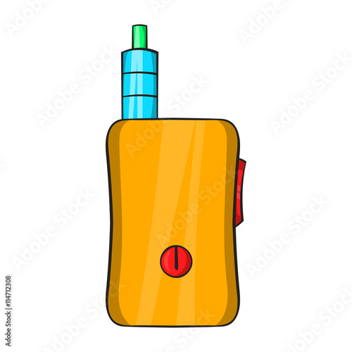 Yellow vape device icon, cartoon stylei