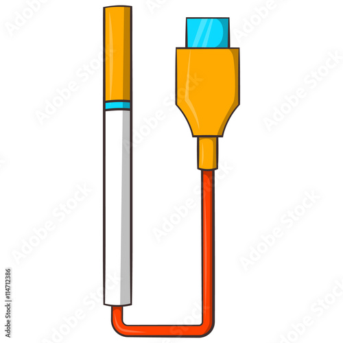 Electronic cigarette with USB cable icon