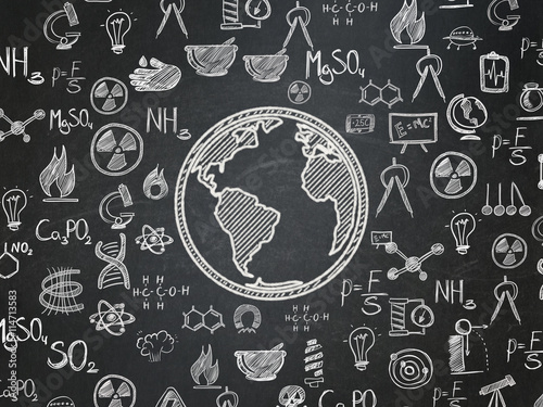 Science concept: Globe on School board background