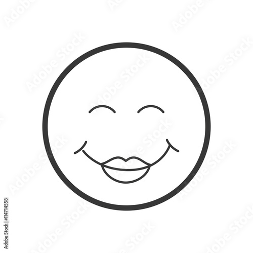Cartoon face concept represented by circle design. isolated and flat illustration  © djvstock