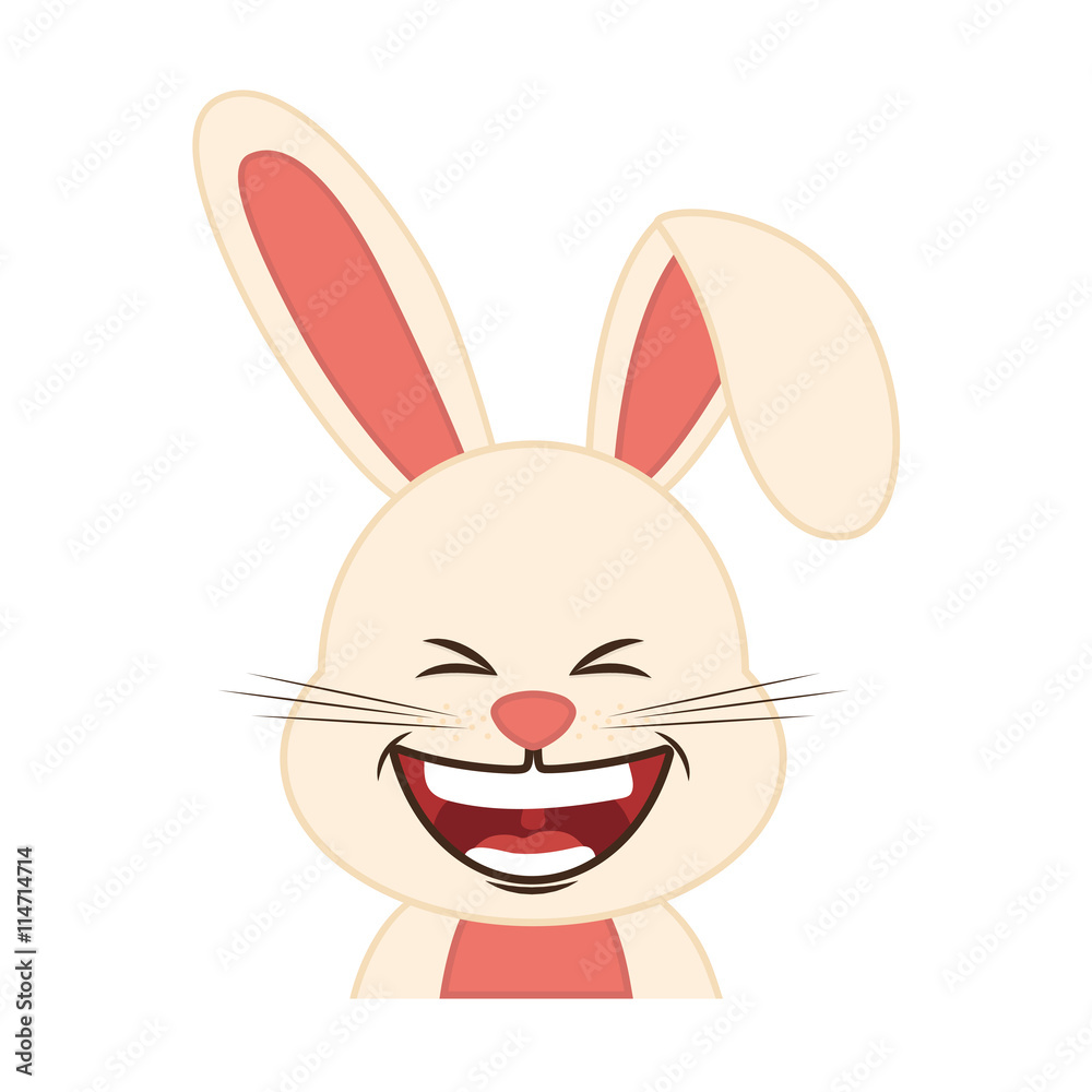 Fototapeta premium Cute animal concept represented by rabbit icon. isolated and flat illustration 