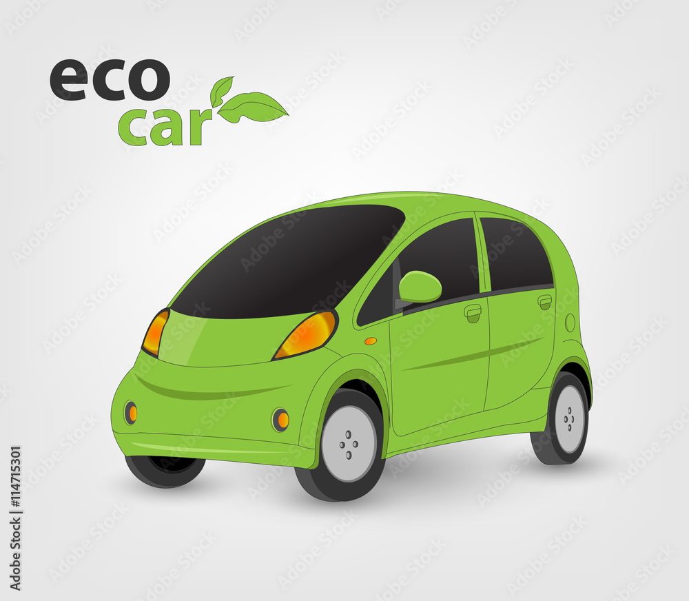 eco car with smart design illustration