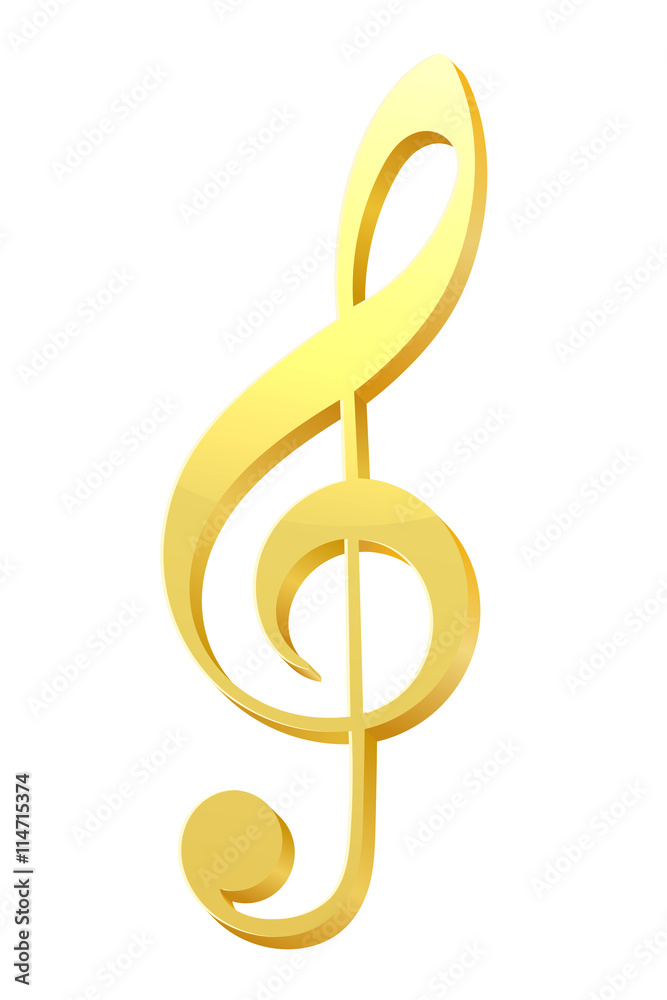 Music key. Illustration of violin music of the golden key on a w Music key. Illustration of violin music of the golden key on a w
