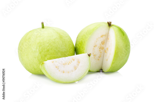 Guava fruit on white background