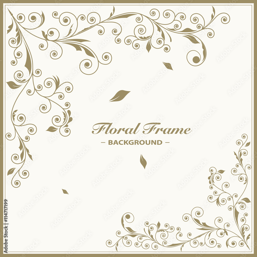 elegant floral frame invitation card