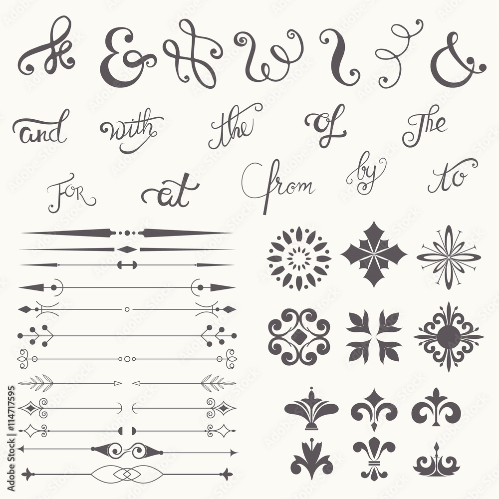 calligraphy design elements collection
calligraphy design elements collection