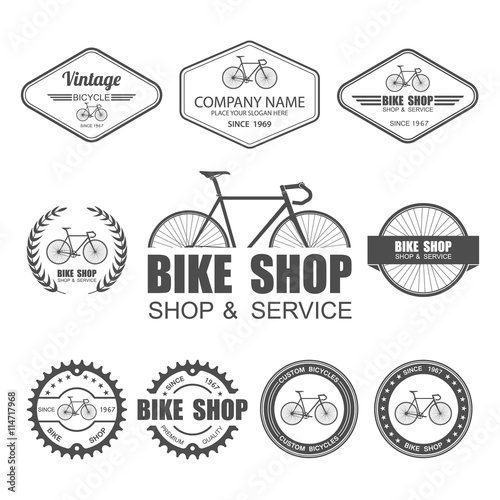 Bicycle Label Set Template.vector