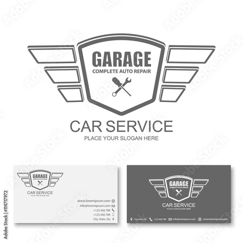 Car service Business card template, Car service logo, vector