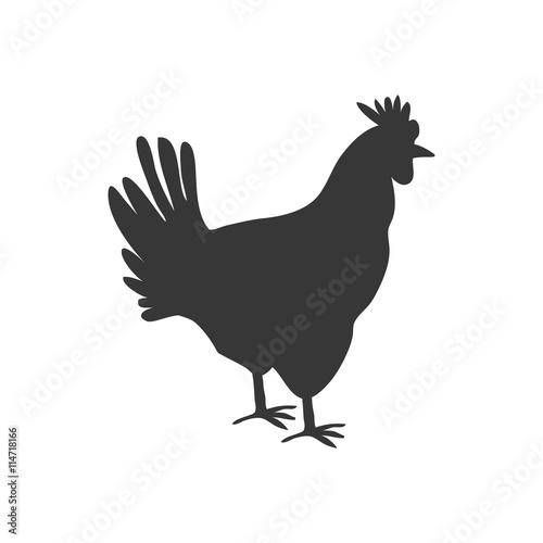 Animal silhouette concept represented by chicken icon. isolated and flat illustration 