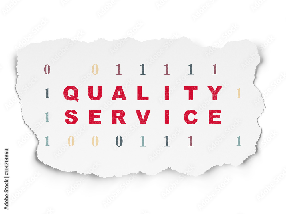 Finance concept: Quality Service on Torn Paper background Finance concept: Quality Service on Torn Paper background