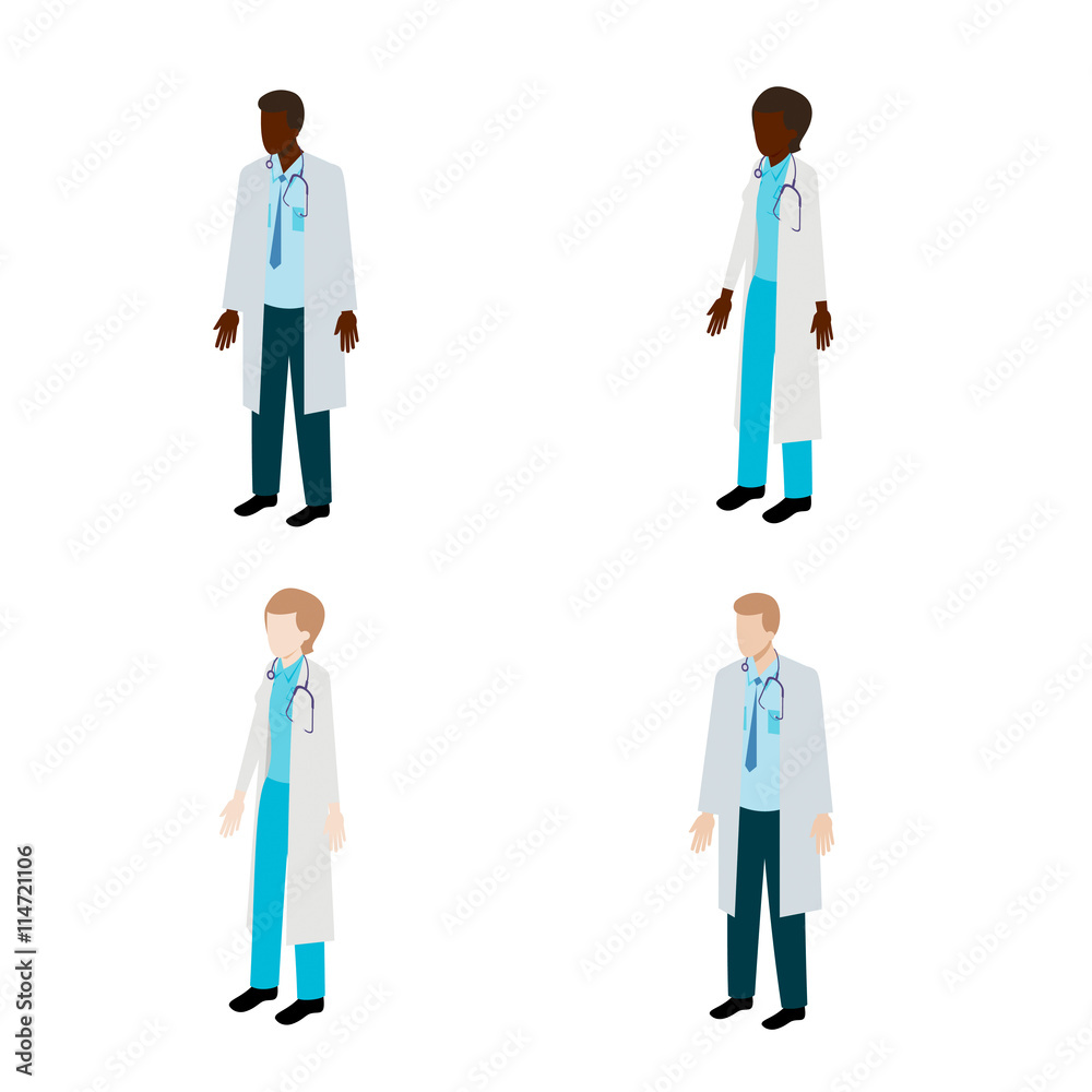 Isometric doctor character set