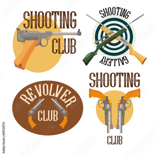 Set of logo shooting club