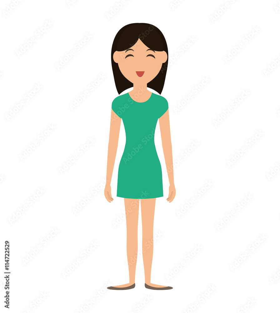 Person concept represented by cartoon woman icon. Isolated and Flat illustration Person concept represented by cartoon woman icon. Isolated and Flat illustration