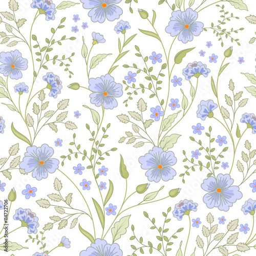vector seamless cute little flower pattern.