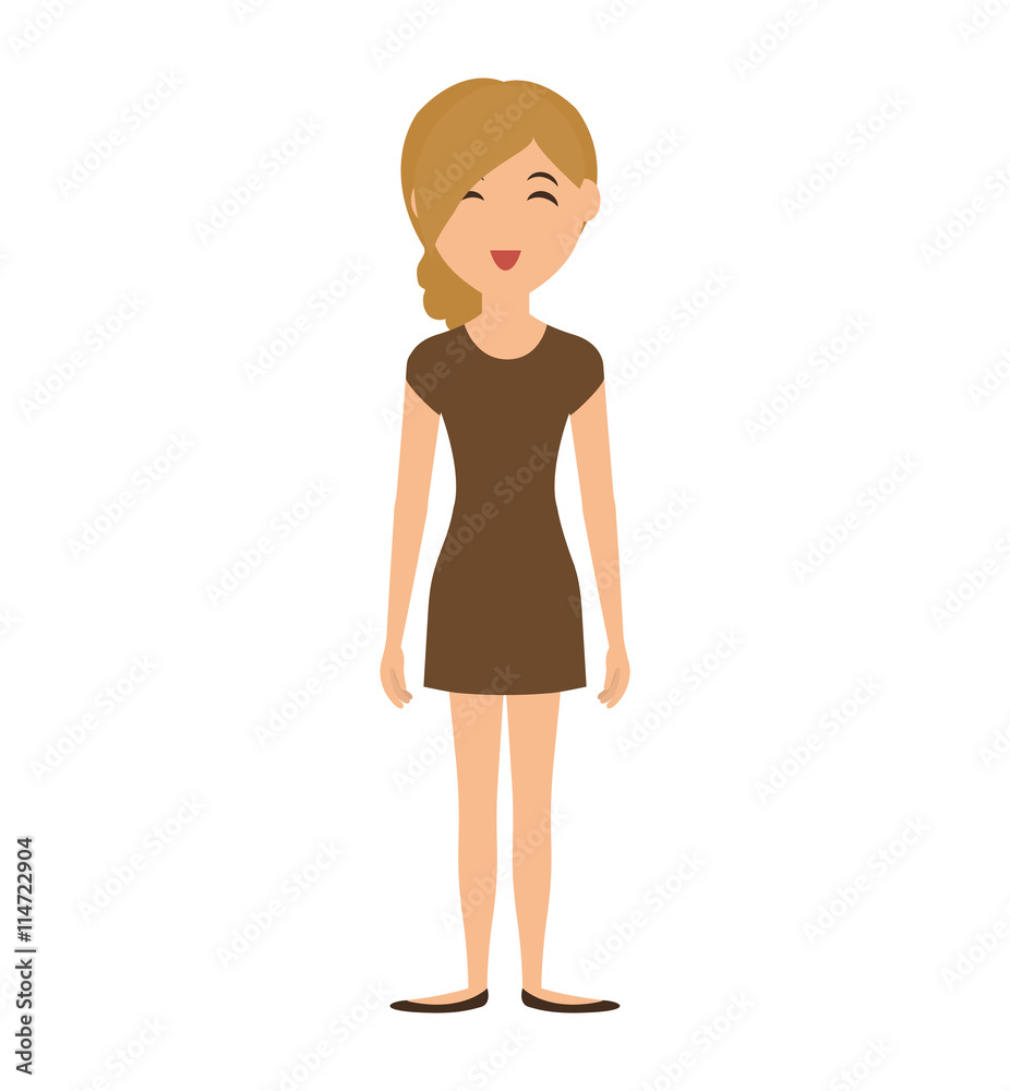 Person concept represented by cartoon woman icon. Isolated and Flat illustration Person concept represented by cartoon woman icon. Isolated and Flat illustration