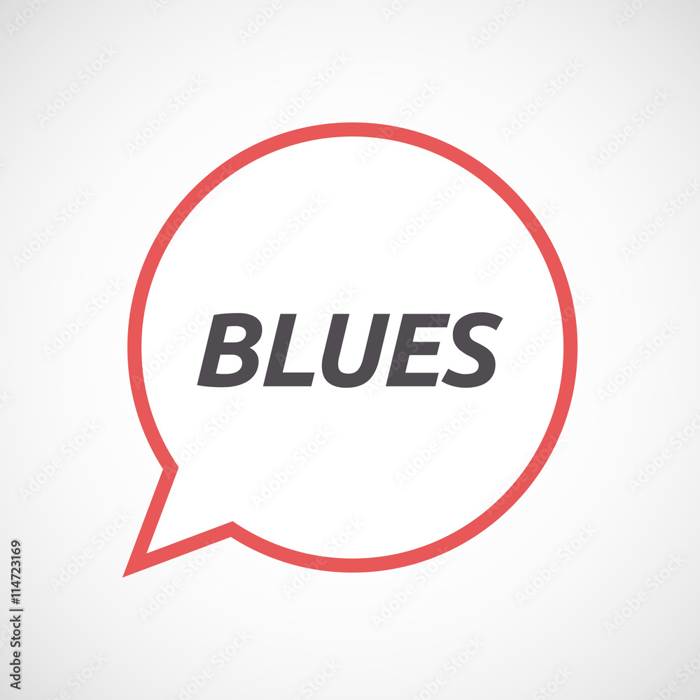 Isolated comic balloon icon with the text BLUES Isolated comic balloon icon with the text BLUES