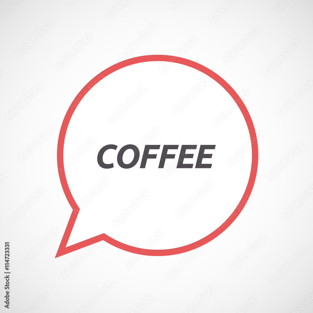 Isolated comic balloon icon with    the text COFFEE