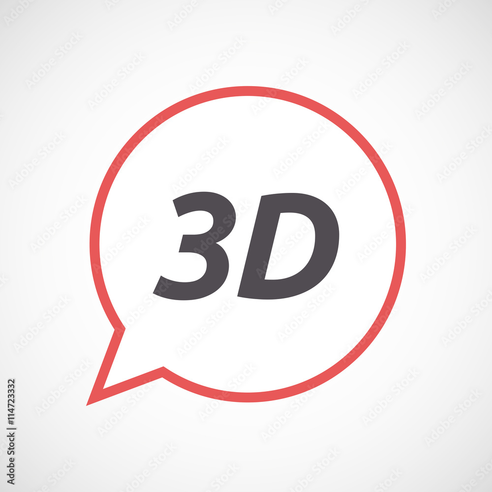 Isolated comic balloon icon with the text 3D Isolated comic balloon icon with the text 3D