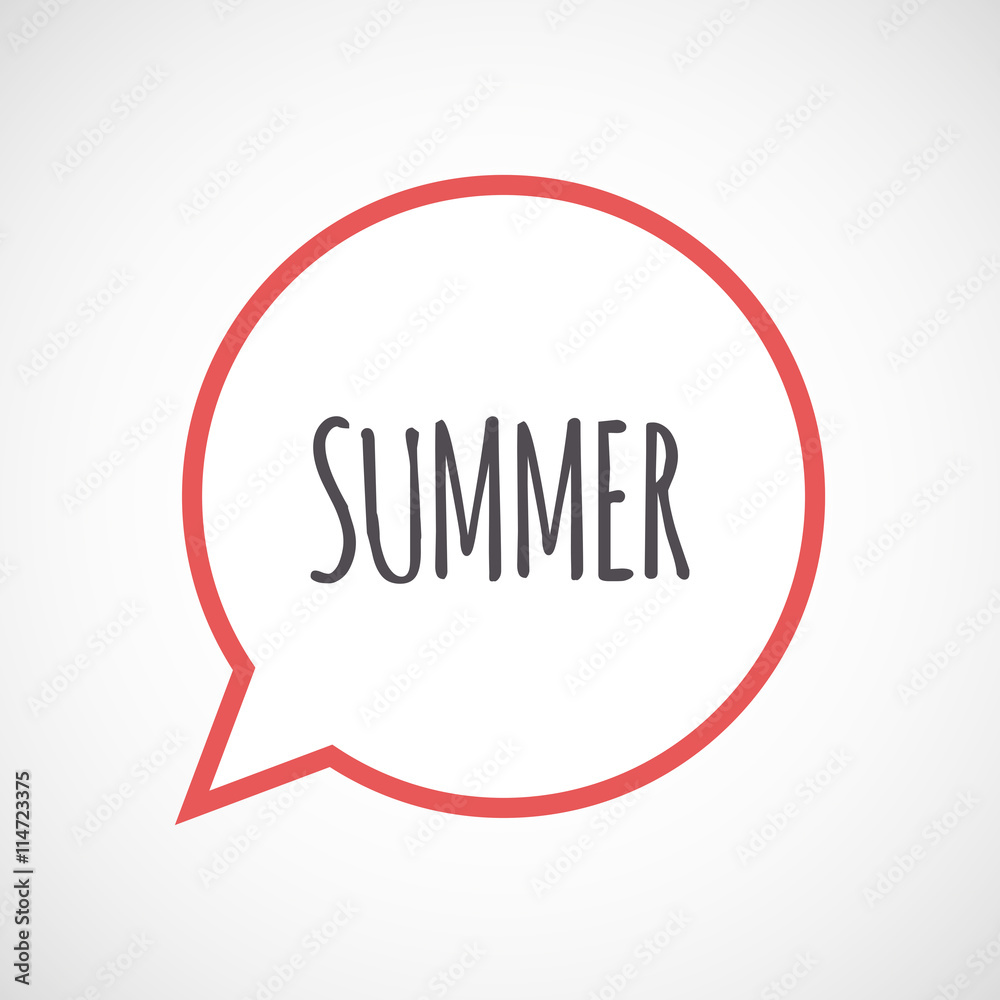 Isolated comic balloon icon with the text SUMMER Isolated comic balloon icon with the text SUMMER