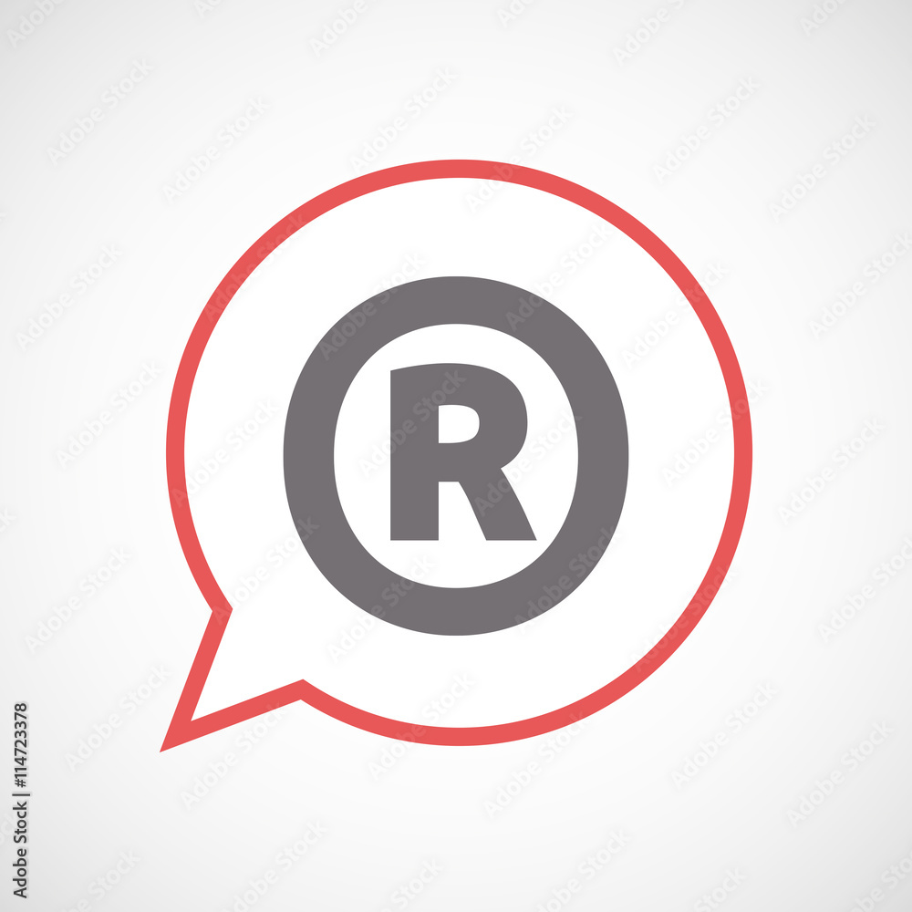Isolated comic balloon icon with the registered trademark sym Isolated comic balloon icon with the registered trademark sym