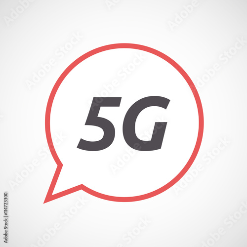 Isolated comic balloon icon with the text 5G