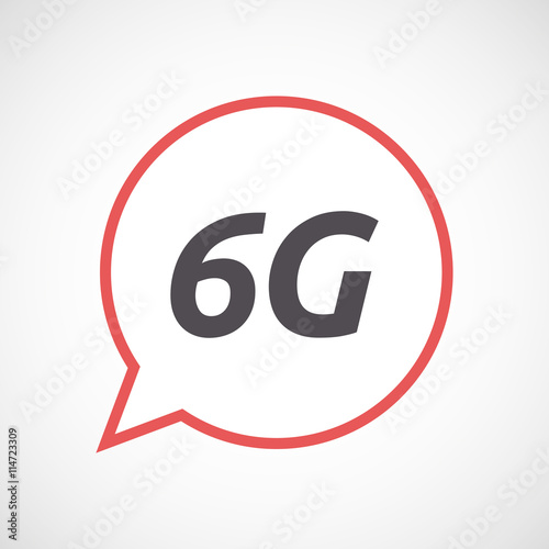 Isolated comic balloon icon with    the text 6G