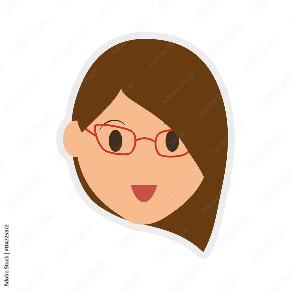 Person concept represented by woman head icon. Isolated and Flat illustration Person concept represented by woman head icon. Isolated and Flat illustration
