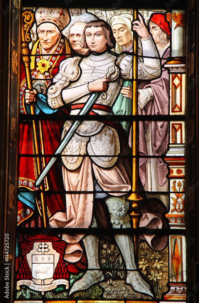 Vitrail de Jeanne d'Arc, église Saint-Eustache Paris, France