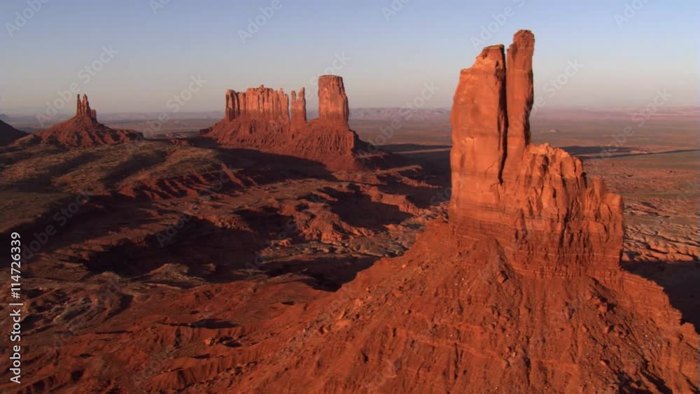 Flying past Big Chief Butte in Monument Valley