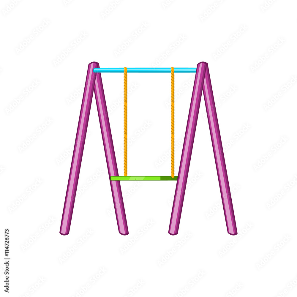 Baby swing icon, cartoon style Baby swing icon, cartoon style
