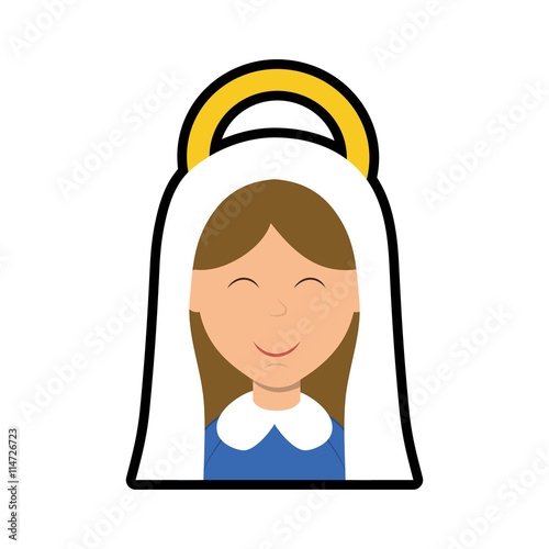 Merry Christmas concept represented by maria cartoon icon. isolated and flat illustration 