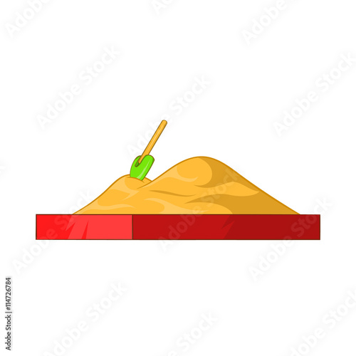 Children sandpit icon, cartoon style