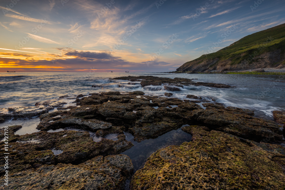 El Lastron beach at sunset