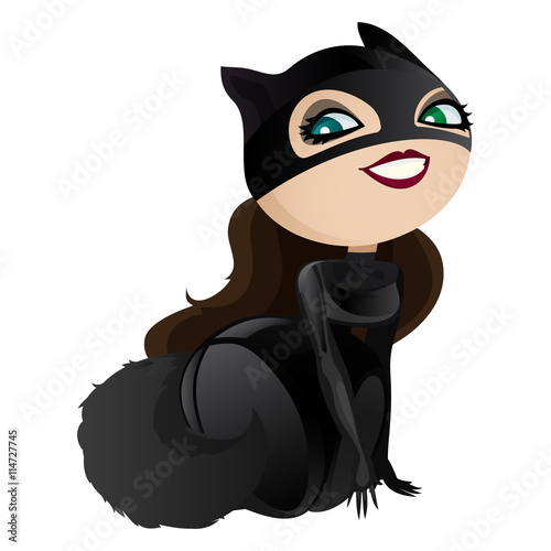 Cute girl in superhero costume.