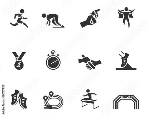 Run competition icon series in single color.