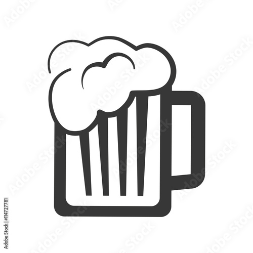 Beer concept represented by glass icon. isolated and flat illustration 