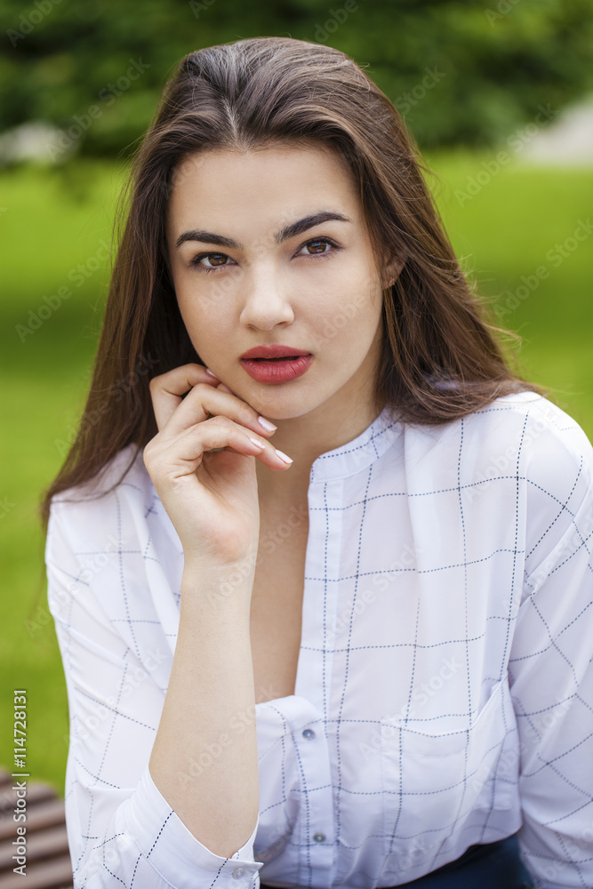 Portrait of beautiful young happy woman Portrait of beautiful young happy woman