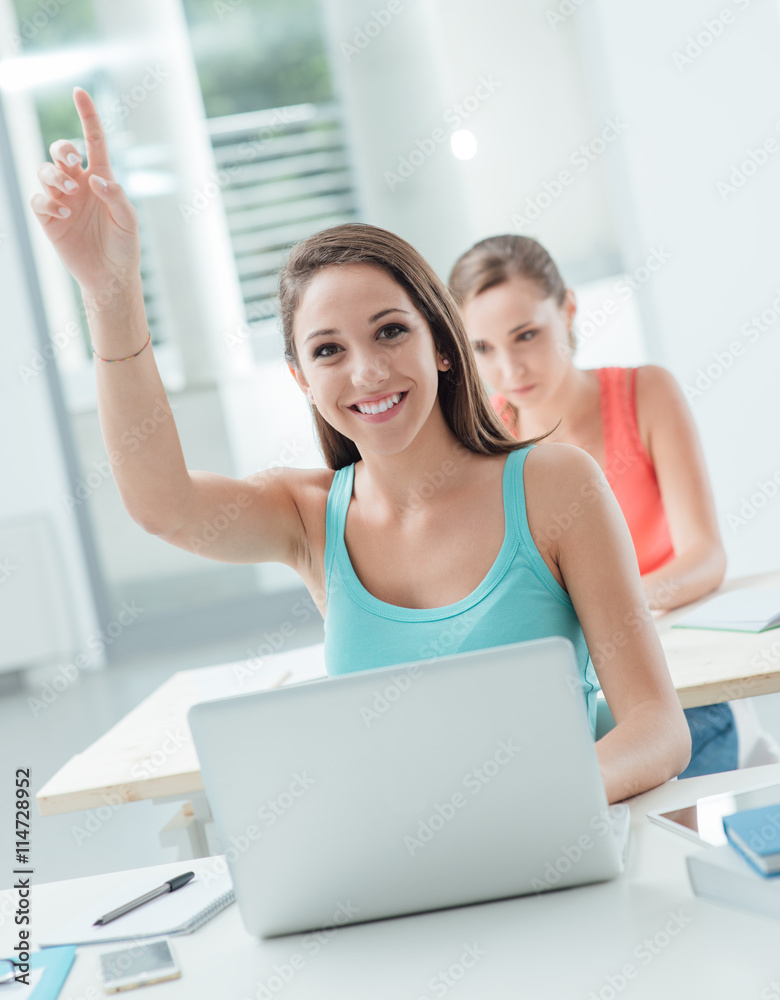 Smart girl answering questions Smart girl answering questions