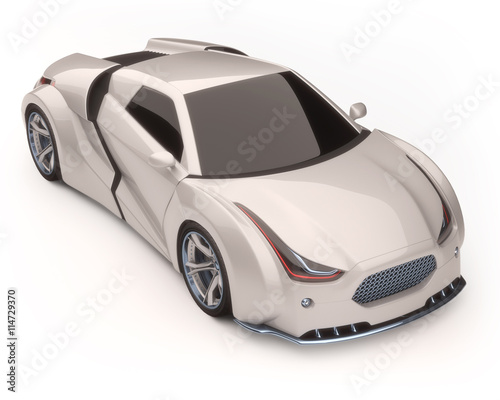3D illustration, concept car without reference based on real vehicles. Clipping path included.