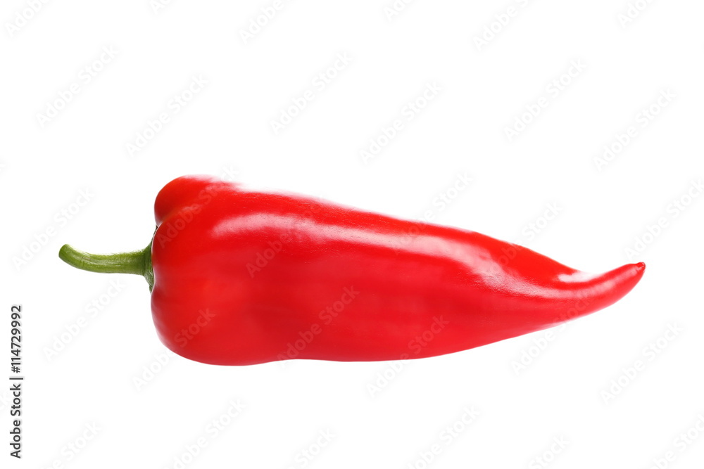 red sweet pepper isolated on white background, clipping path