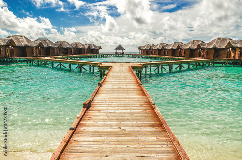 Water bungalows. Maldive Islands
