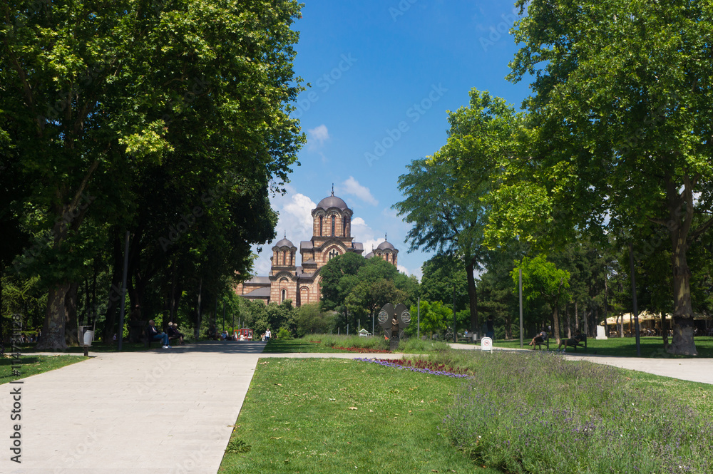 Église Saint-Marc, parc de Tašmajdan, Belgrade, Serbie