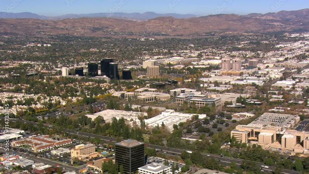 Wide mid-level view of San Fernando Valley. Shot in 2008. Wide mid-level view of San Fernando Valley. Shot in 2008.